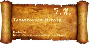 Tamaskovics Nikola névjegykártya